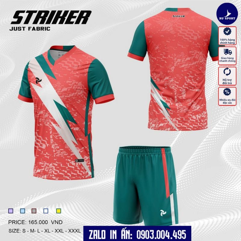 Áo Bóng Đá Không Logo Striker Màu Đỏ Nổi Bật