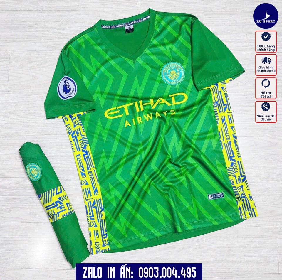 Áo Đá Banh CLB Man City 2023 Màu Xanh Két Độc Lạ