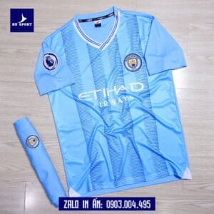 Áo Đá Banh CLB Man City 2023 Màu Xanh Biển Rất Đẹp