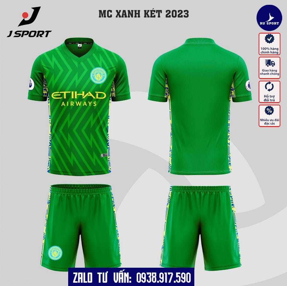 Áo Bóng Đá CLB Man City 2023 Xanh Két