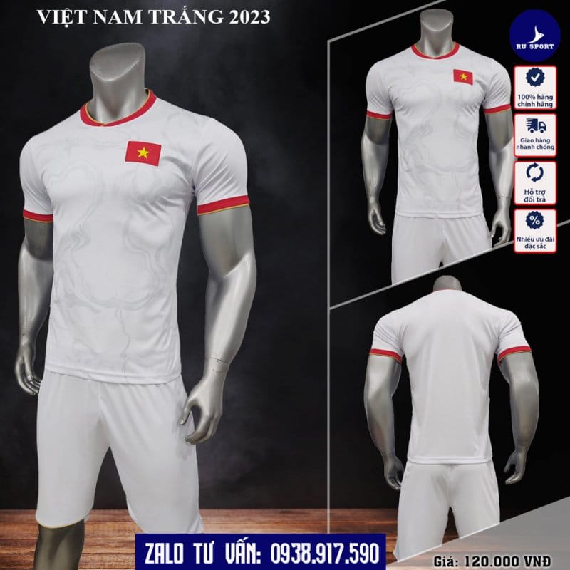 Áo Đấu Tuyển Việt Nam 2023 Màu Trắng Sân Khách