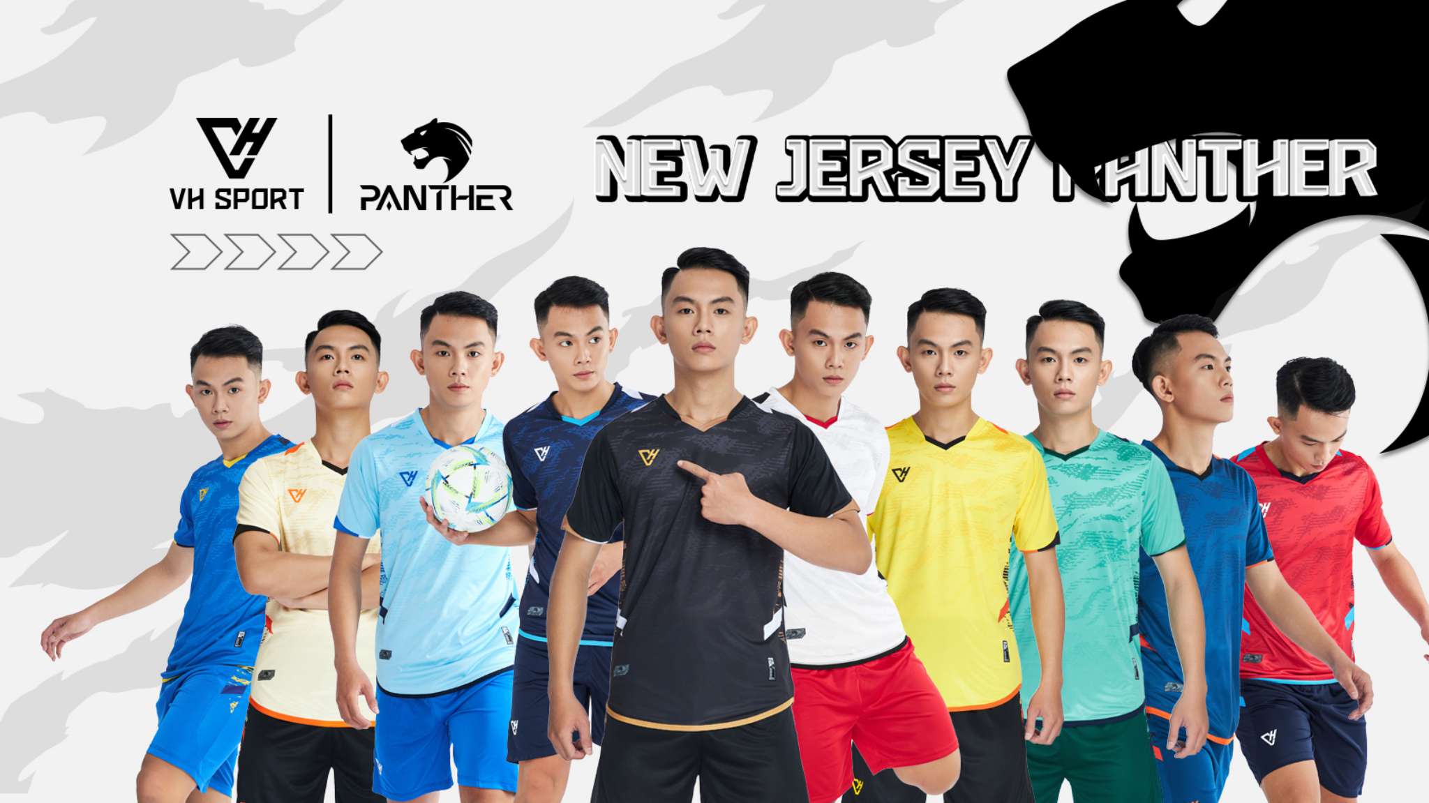 Áo Bóng Đá Không Logo Panther Full 10 Màu Hàng Cao Cấp