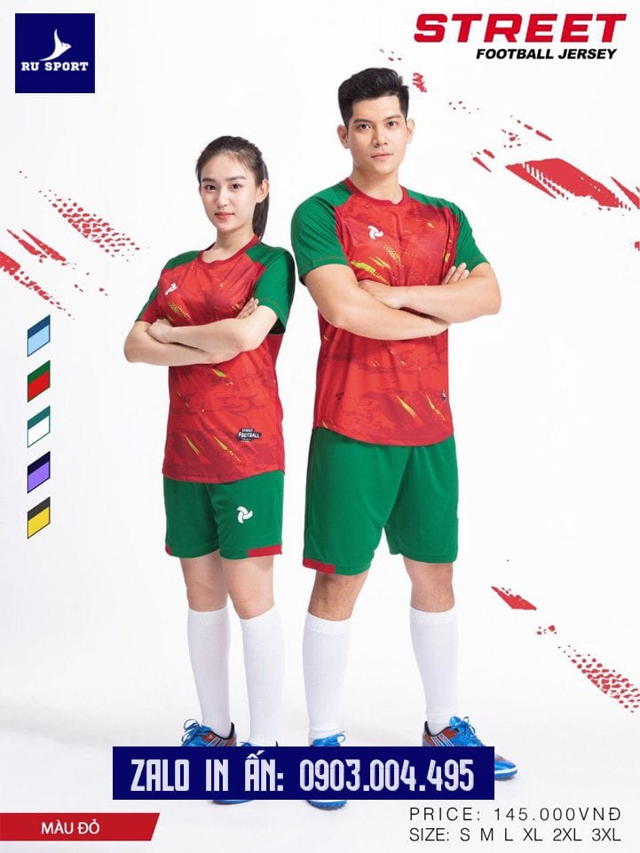 Áo Đá Banh Không Logo Street Màu Đỏ