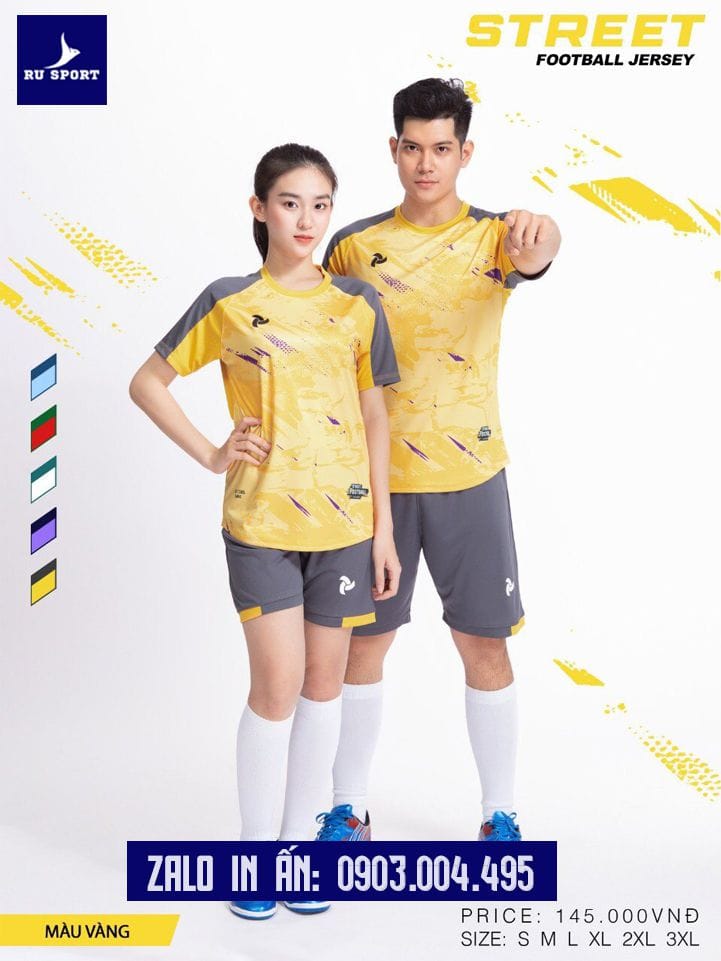 Đồ Bóng Đá Không Logo Street Màu Vàng
