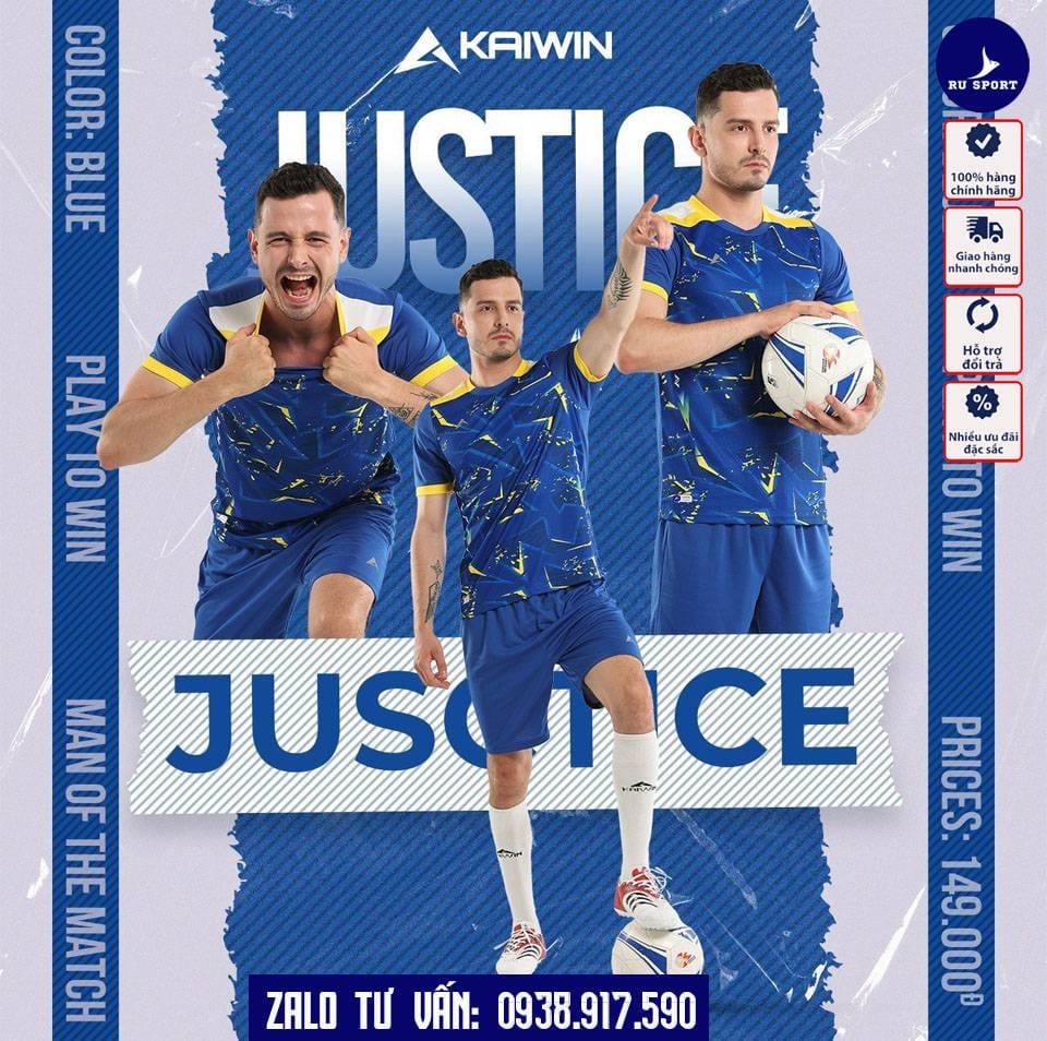 Đồ Đá Banh Không Logo Kaiwin Justice Màu Xanh Dương