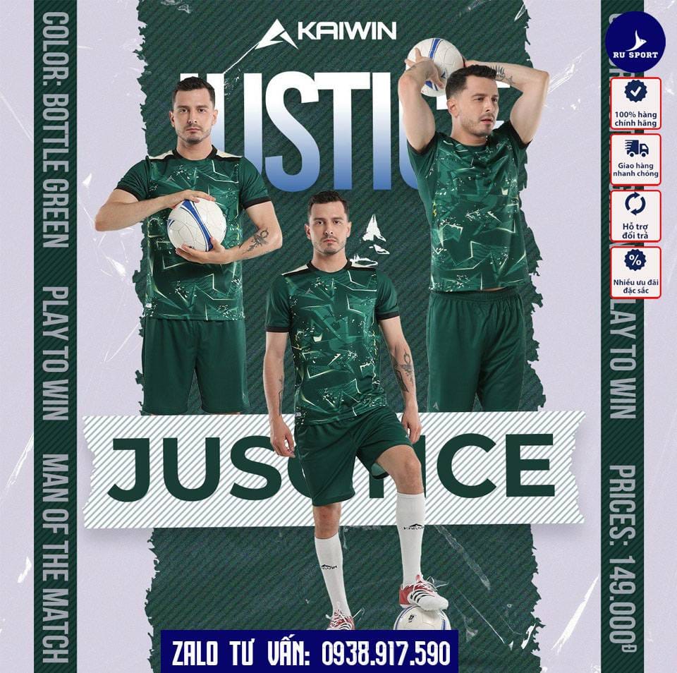 Áo Bóng Đá Không Logo Kaiwin Justice Màu Xanh Rêu