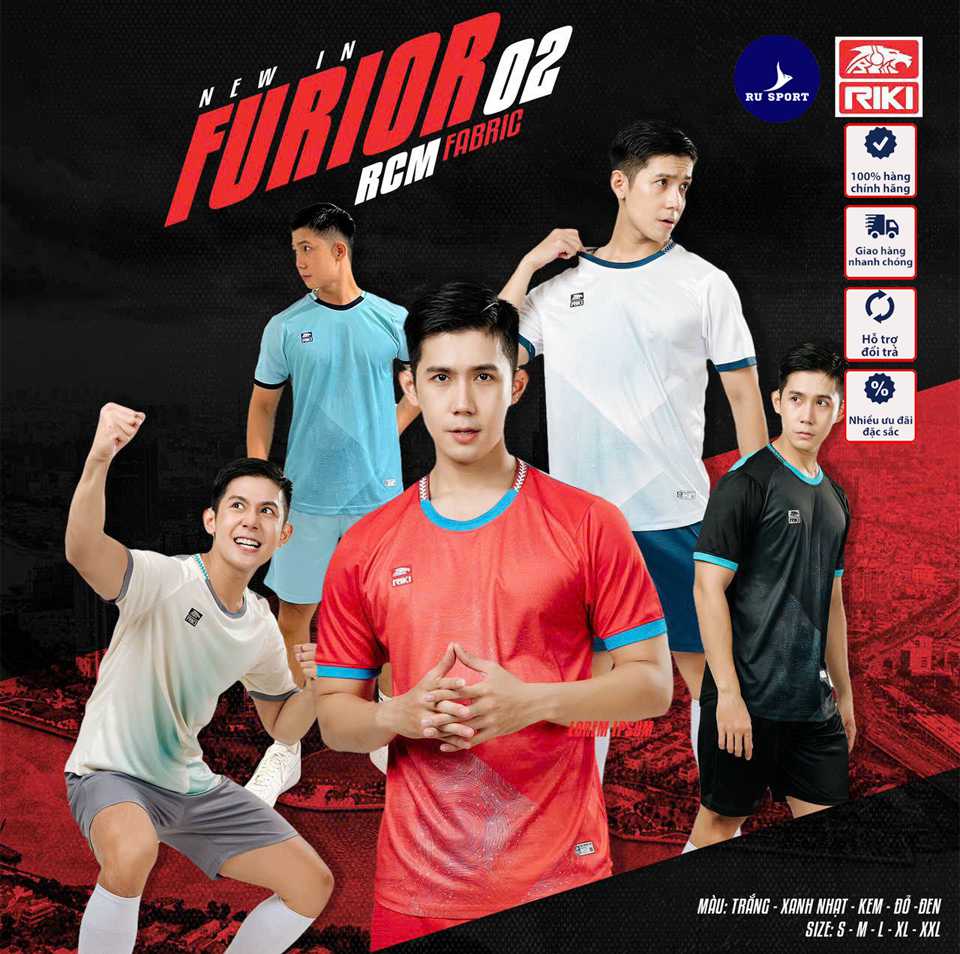 Áo Bóng Đá Không Logo Furio 02 Full 5 Màu Cá Tính