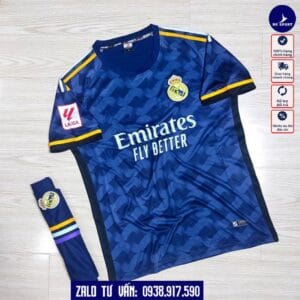 Áo Bóng Đá CLB Real Madrid Màu Xanh Đen 2023 - 2024 Rất Đẹp