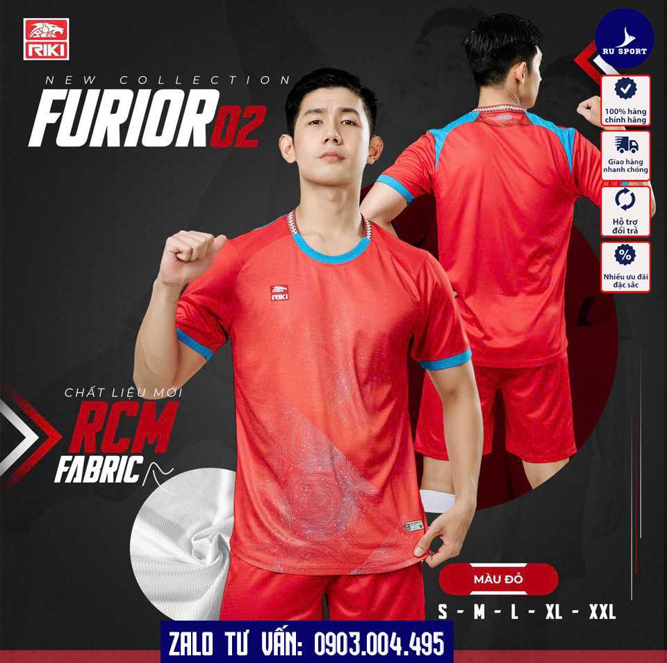 Đồ Bóng Đá Không Logo Furio 02 Màu Đỏ
