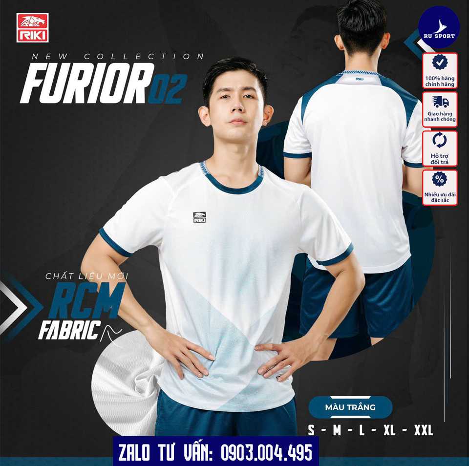 Áo Bóng đá Không Logo Furio 02 Màu Trắng