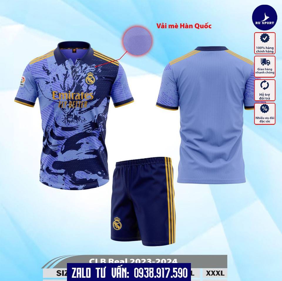 Áo Real Madrid Rồng Tím 2023 - 2024 Cực Ngầu