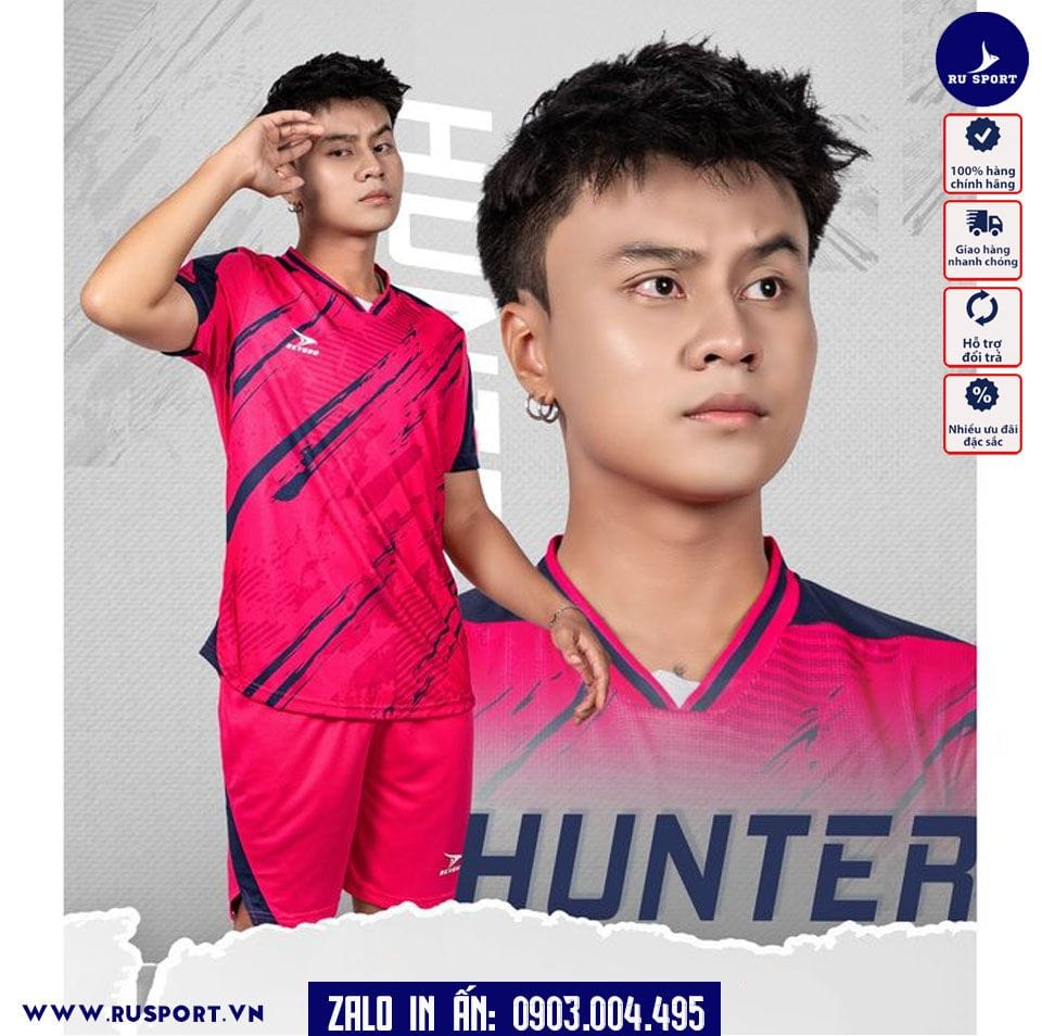 Áo đá banh thiết kế Beyono Hunter màu hồng