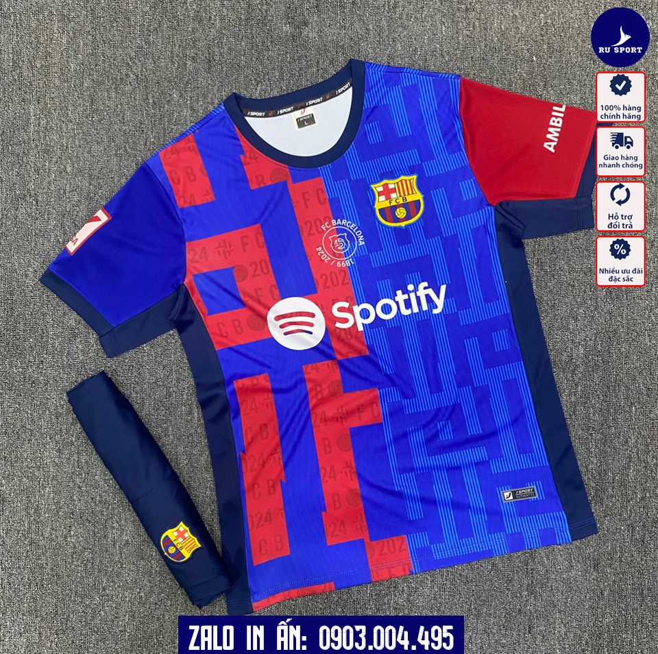 Áo bóng đá clb Barcelona 2024 màu xanh đỏ