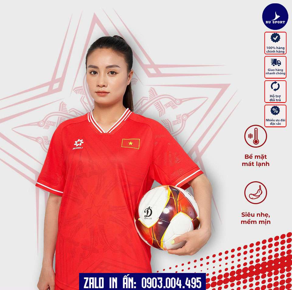 Áo đấu đội tuyển Việt Nam 2024 màu đỏ