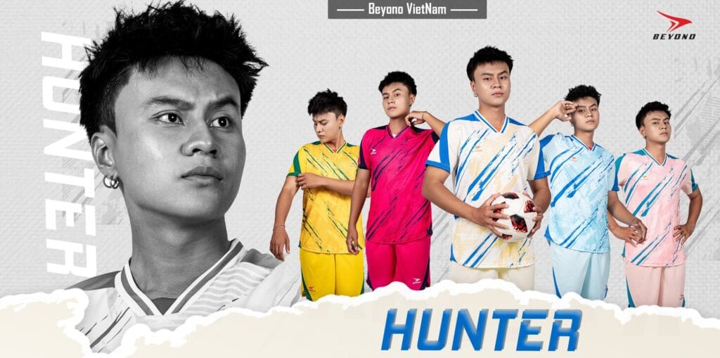 Bộ quần áo bóng đá thiết kế Beyono Hunter full 5 màu siêu đẹp