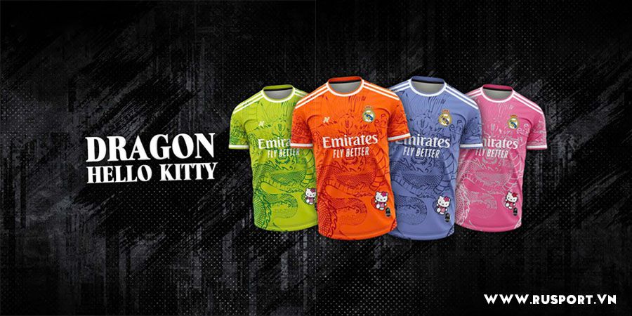 Áo bóng đá bigsize real madrid hello kitty 2025